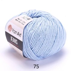 Пряжа YarnArt Jeans, 55 % хлопок, 45 % акрил, 50 г, 160 м, 5 шт., 75 голубой