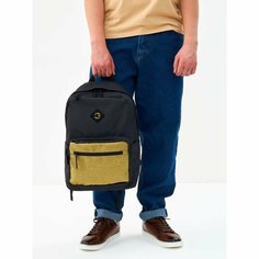 Рюкзак GRIZZLY RQL-318-1 черный-горчичный, 28х41х18