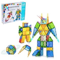 Конструктор магнитный Геометрические фигуры, 68 деталей Нет бренда