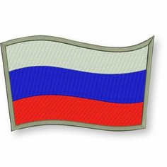 Нашивка флаг россии волной на липучке, шеврон тактический на одежду, цвет #03, 8*5 см. Патч военный с вышивкой Shevronpogon, РФ
