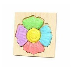 Пазл картинка Цветок деревянная, развивающая головоломка для малышей 6 деталей Yar Team