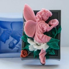 Силиконовая форма для мыла Фея с цветами, для свечей, гипса 1шт 8*5*2 см Нет бренда
