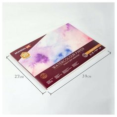 Альбом для акварели, бумага 300 г/м2, 270х390 мм, среднее зерно, 20 листов, склейка, BRAUBERG ART PREMIERE, 113223