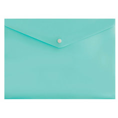 Конверт на кнопке Бюрократ Pastel -PKPAST/GRN A4 пластик 0.18мм мятный 10 шт.