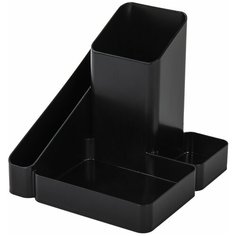 Подставка-органайзер BRAUBERG OFFICE STYLE, 4 отделения, 115х122х111 мм, черная, 238097, ОР31 - 1 шт.