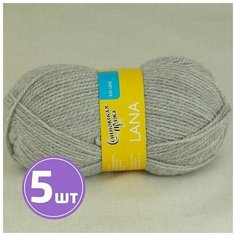 Пряжа Семеновская пряжа Lana (910), меланж светло-серый 5 шт. по 50 г