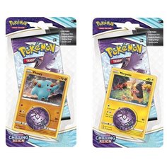 Покемон карты коллекционные: Набор из 2-х блистеров Pokemon издания Sword and Shield Chilling Reign (бустер + карта + монетка) на английском языке Nintendo