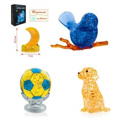 Подарок на Новый год Головоломка комплект 4 штуки Идеи подарков родительский комитет 8 марта Месяц, Птичка на ветке, Футбольный мяч, Собачка Iq Toy