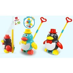 Каталка с ручкой Пингвин Shantou Gepai A0339 Наша Игрушка
