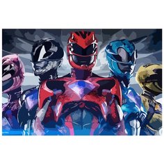Картина по номерам на холсте Сериал Power Rangers 5684 60x40