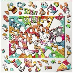 Пазл из дерева с фигурками, 340 деталей, размер 36х27 см, модель еда - 735 Puzzle Wood