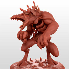 Dnd миниатюры / вендиго / wendigo / игровая фигурка для раскрашивания / высота 100мм, база 82мм Portal Goblin Studio