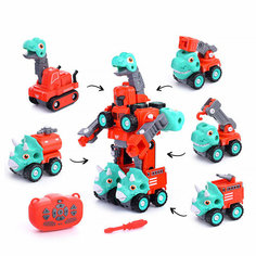 Конструктор пластиковый детский на радиоуправлении "Робот-машинки" Oubaoloon LM911-BY, 27MHz, в коробке