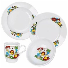 Набор детской посуды "Весёлый колобок" 4 предмета Дулёвский фарфор