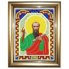 Алмазная мозаика "Святой Павел" 10,5Х14,5см в подарок золотая рамка для готовой работы НАСЛЕДИЕ