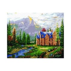 Картина по номерам на холсте 40х50 на подрамнике. GX36482 Замок в горах Paintboy