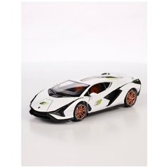 Коллекционная машинка игрушка металлическая Ламборджини Lamborghini для мальчиков масштабная модель 1:24 белый Alexplay