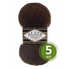 Пряжа Alize Superlana klasik (Суперлана Классик) - 5 мотков Цвет: 26 коричневый 25% шерсть, 75% акрил 100г 280м