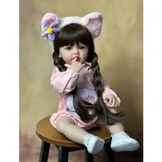 Кукла реборн NPK Doll 55 см. можно купать. Кукла младенец Reborn с ушками кошечки. Bzdoll