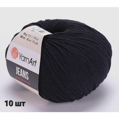 Пряжа YarnArt Jeans Ярнарт джинс Черный (53) 10 мотков 50 г/160 м (45% акрил 55 хлопок)
