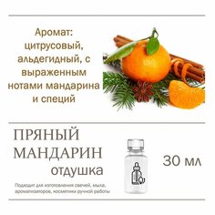 Пряный мандарин, отдушка для свечей и мыла (30 мл) Candle M