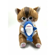 Мягкая игрушка кот акула, антистресс игрушка, 20 см, котёнок в костюме акулы, тренд 2023 Chika