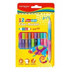 Фломастеры двусторонние DUO 12 шт./24 цв. для рисования Keyroad