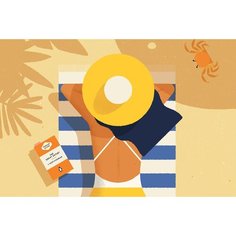 Маленькая картина по номерам пляж 20х30 Цветной