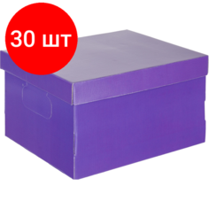 Комплект 30 штук, Короб архивный для хранения унив. Attache 335х245х185 сиреневый кашир. карт