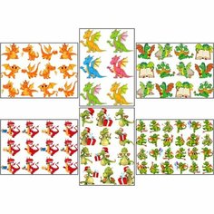 Набор декупажных карт 6 шт «Дракоши» А4, 45 г/м2 Noname