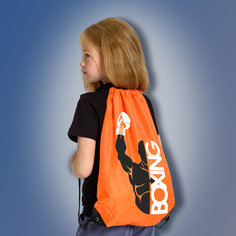 Сумка мешок с изображением боксера и надписью BOXING, оранжевого цвета