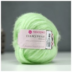Пряжа "Гламурная" 35% мерин. шерсть, 35% акрил, 30% полиамид 175м/50гр (41-Салатовый), 1шт Пехорка
