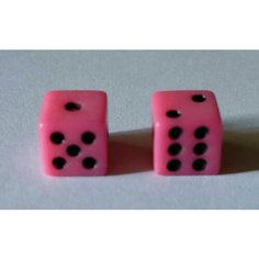 Игральные кубики/кости/ 8 мм. комплект из 2 штук. Розовый. Нет бренда