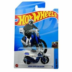 HKK33 Машинка игрушка Hot Wheels металлическая коллекционная Honda Super Cub Custom синий; белый