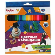 Цветные карандаши буба 24 цвета, шестигранные, CPH24-62110-BU Умка