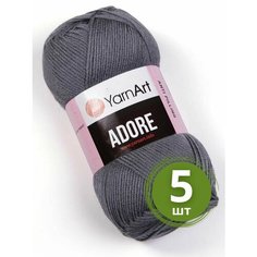 Пряжа YarnArt Adore (Адоре) - 5 мотков 347 т. серый, 100% акрил антипиллинг, 100 г 280 м