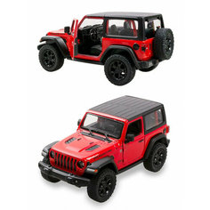 Металлическая машинка Kinsmart 1:34 «2018 Jeep Wrangler (жёсткий верх)» инерционная, красная KT5412DB-4