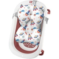 Комплект для купания новорожденных LaLa-Kids, матрасик-горка для купания, ванночка ярко-синий