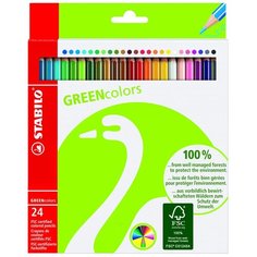 STABILO Цветные карандаши GREEN colors 24 цвета (6019/2-24)