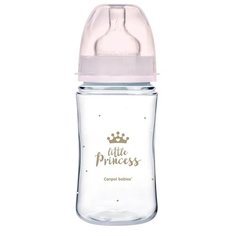 Canpol Babies Бутылочка антиколиковая с широким горлом PP EasyStart Royal Baby, 240 мл, с 3 месяцев, розовый