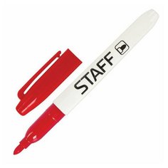Маркер для доски STAFF "EVERYDAY", красный, тонкий корпус, круглый наконечник, 2,5 мм, 151095 - 8 шт.