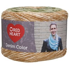 Пряжа для вязания Red Heart Denim color 150гр 340м (100% акрил) (00001 лес), 3 мотка