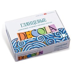 Невская палитра Краски акриловые художественные глянцевые декола , 12 цветов по 20 мл, в баночках, 2941116