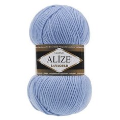 Пряжа Alize Lanagold (Ланаголд) 40 голубой 49% шерсть, 51% акрил 100г 240м 5шт