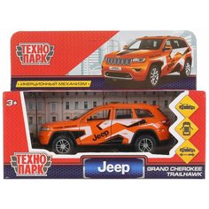 Машина металлическая "jeep grand cherokee спорт" 12см, инерционная, оранжевый. Технопарк