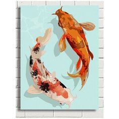 Картина по номерам Японские картины Рыбы в пруду - 6621 В 30x40