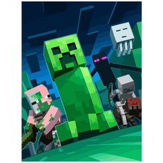 Картина по номерам на холсте Игра Minecraft 5939 30x40