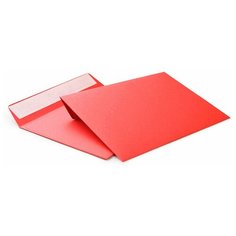 Конверты квадратные красные C5 160x160, 120г/м2, лента, 100 штук