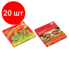 Комплект 20 шт, Пластилин классический гамма "Мультики", 12 цветов, 240 г, со стеком, картонная упаковка, 280018/281018, 280018, 281018 Gamma