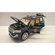 Машинка Тойота Лэнд Крузер Прадо Toyota Land Cruiser Prado Полицейская ФСБ 21 см (1:24), открываются двери, капот и багажник, свет и звук CH Toys